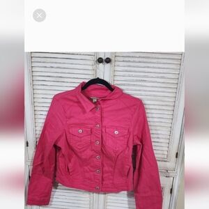 Live And Let Live Small Pink Jean Jacket